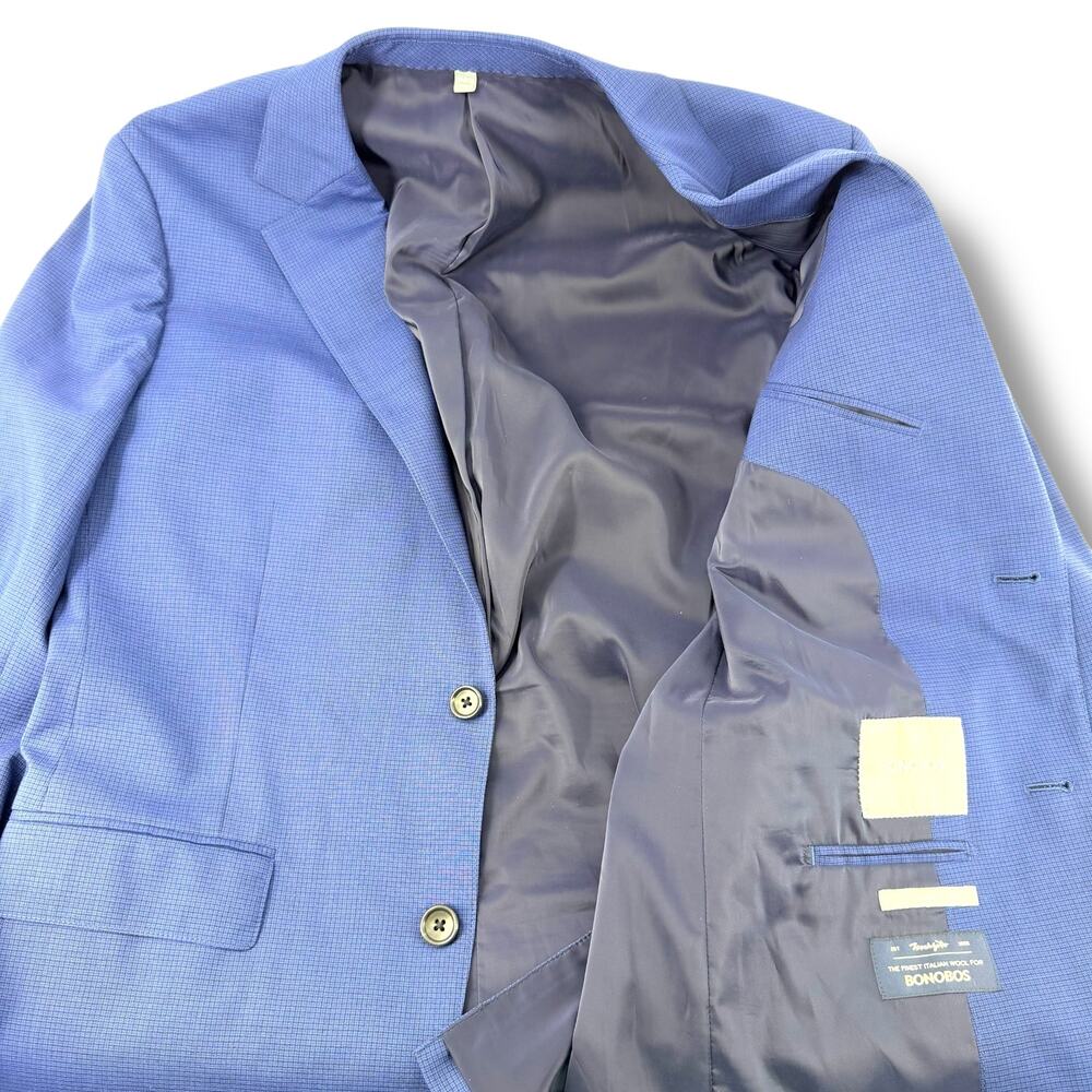 Bonobos Slim Fit Men's 40R Blue Wool Blazer Marzotto Italian Wool Sport Coat